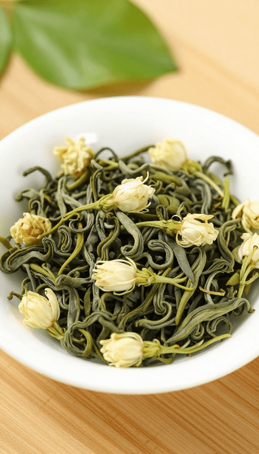 产品特写素材：清新茉莉花茶实拍展示