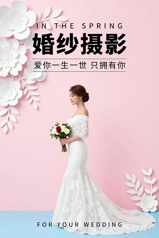 浪漫海报素材：清新雅致婚纱摄影海报设计