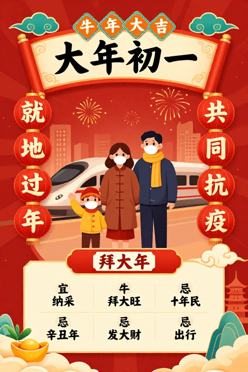 家庭团圆素材：牛年新春·防疫出行指南