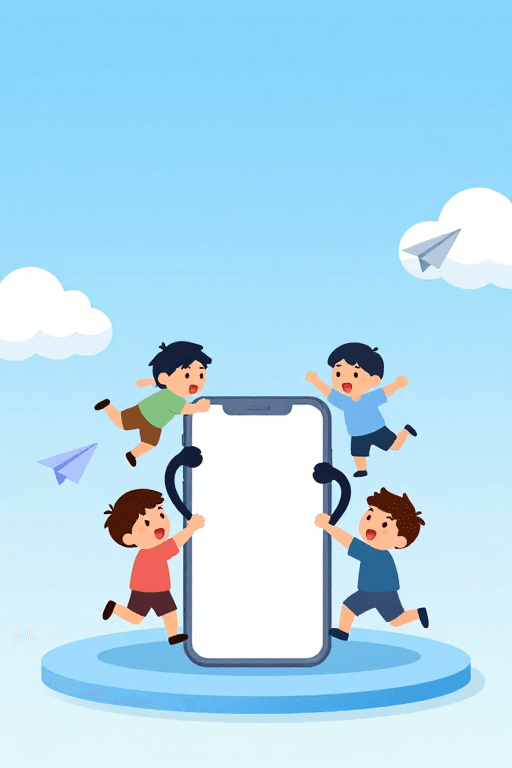 创意设计素材：扁平插画：手机触手惊魂警示图