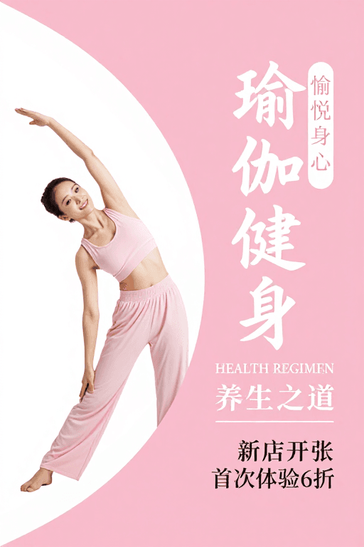 图文排版素材：身心愉悦·健康新生：清新瑜伽健身宣传