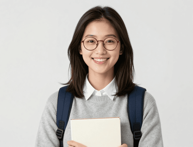 纯色背景素材：校园青春：专业女性形象教育宣传