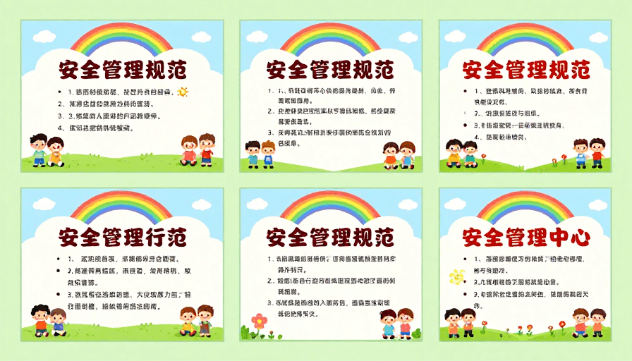 卡通风格素材：童趣守护：幼儿园安全规范指南