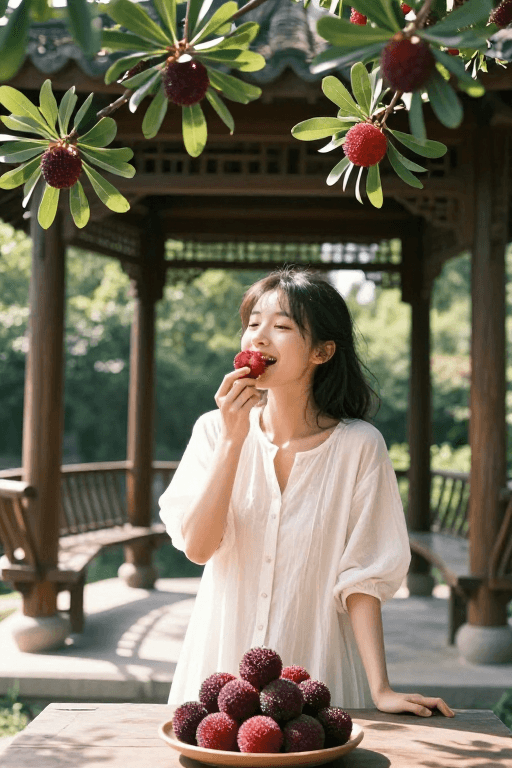 电影质感素材：电影质感杨梅写真：光影中的甜蜜瞬间
