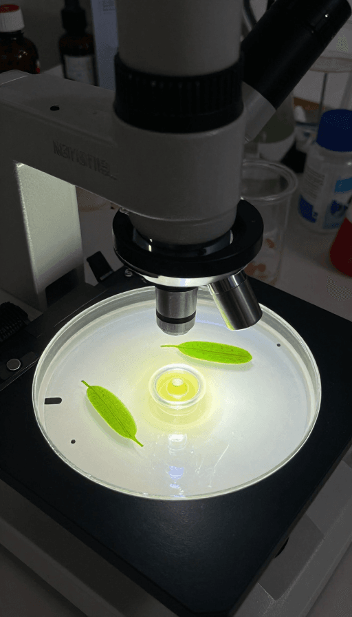 科学实验素材：恩格尔曼显微镜：精准还原水绵细胞结构的科学实验场景
