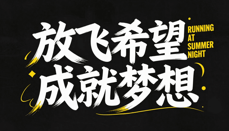 艺术字体设计素材：夏日运动梦想启航：艺术字体活力设计