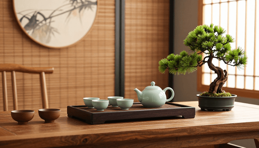 空间设计素材：中式茶席静雅风光