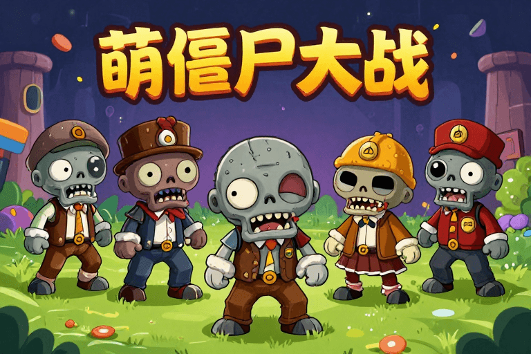 奇幻冒险素材：萌趣大战：僵尸与人类的可爱对决