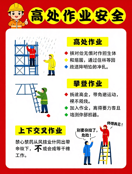 安全警示素材：高处作业安全规范插画指南