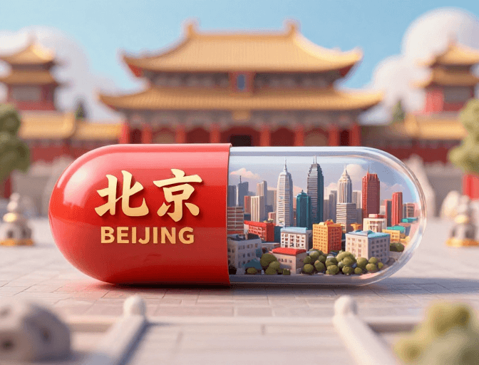 透明胶囊素材：梦京胶囊：国潮光影中的北京未来意象