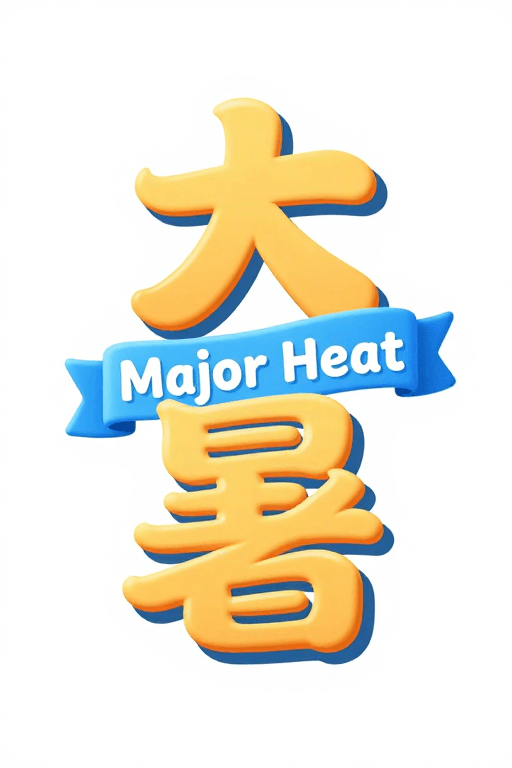立体字体素材：创意立体大暑字体设计，夏日清凉视觉体验