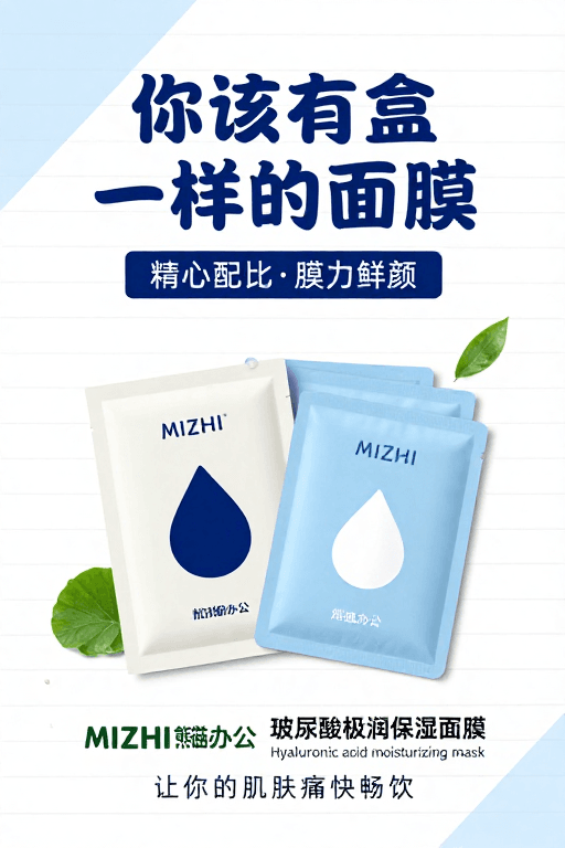 文艺氛围素材：极简风护肤海报：你该有盒这样的面膜