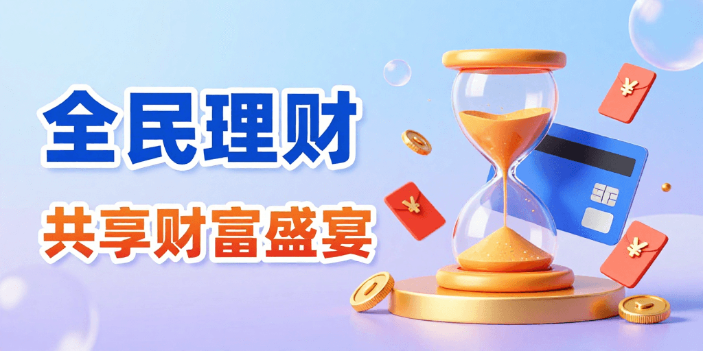 科技氛围素材：全民理财·财富盛宴：3D立体视觉海报设计