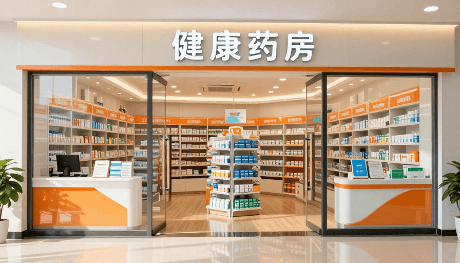 医疗健康素材：现代健康药房高清全景摄影