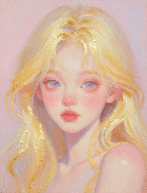 星光眼睛素材：梦幻星空少女：厚涂丙烯肖像