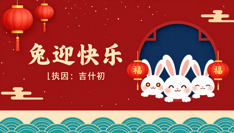 福文化素材：兔年福到·喜庆灯笼插画设计