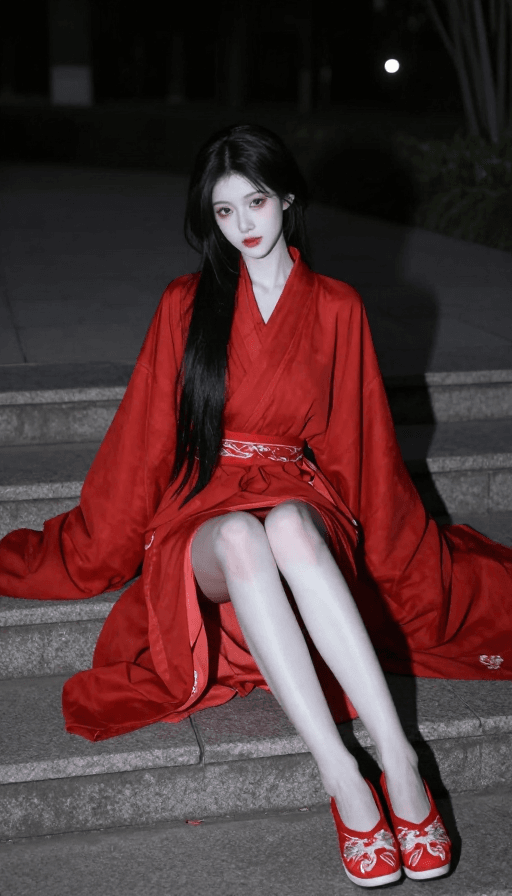 古风素材：红衣新娘夜坐：古风女子的悲剧美