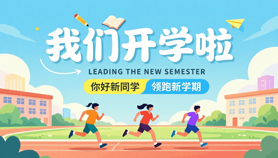 学生剪影素材：活力开学：轻盈插画引领新学期