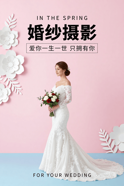 粉蓝渐变背景素材：清新婚纱摄影：粉蓝梦幻婚礼美学