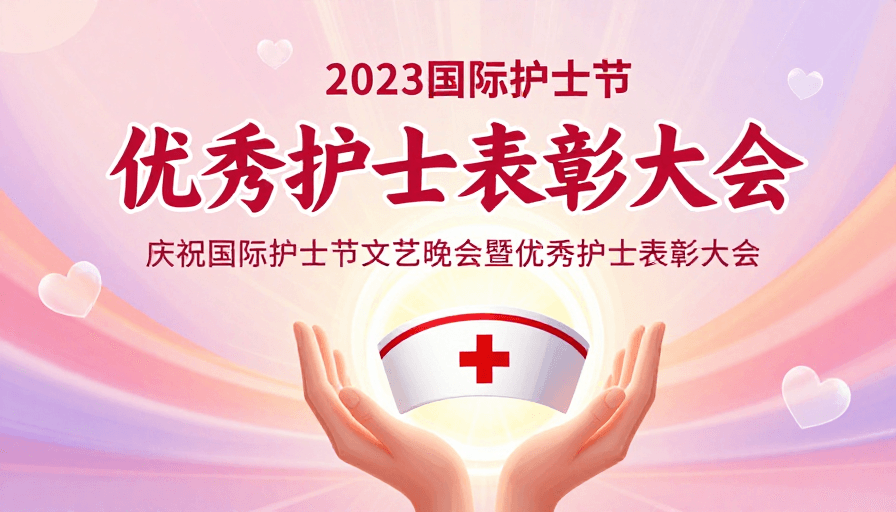 表彰大会素材：暖光守护：2023国际护士节表彰海报