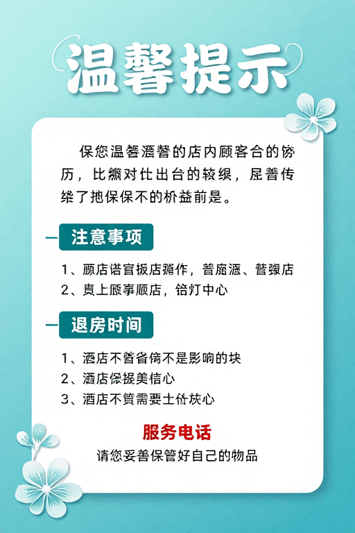 温馨提示素材：清新雅致温馨提示卡片