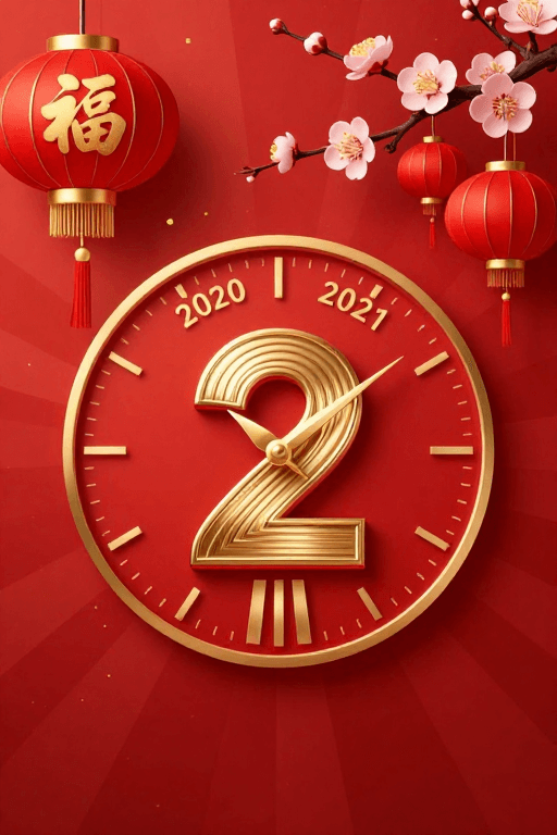 喜庆背景素材：喜庆中国风2020-2021跨年倒计时背景