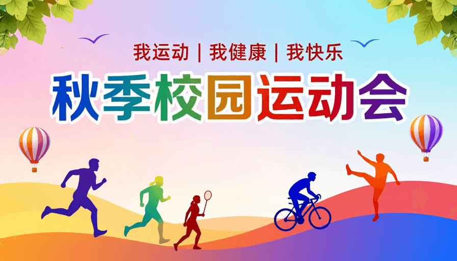 青春活力素材：彩虹渐变·青春活力：秋季校园运动会