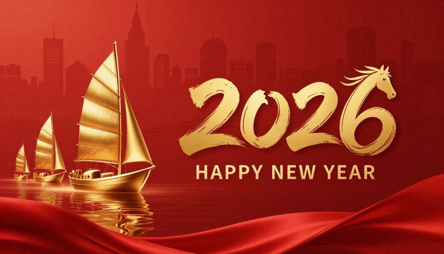 喜庆插画素材：鎏金中国风2026新年喜庆插画