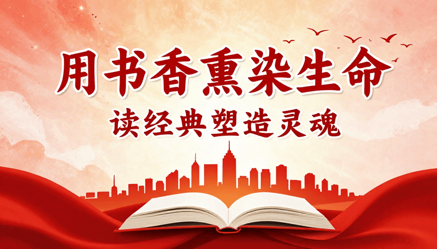 文化海报素材：书香润泽生命：经典塑造现代灵魂