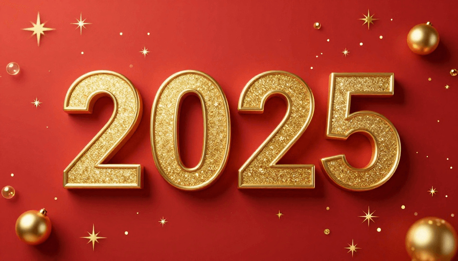 金色立体素材：2025新年金色庆典：璀璨光影与奢华质感