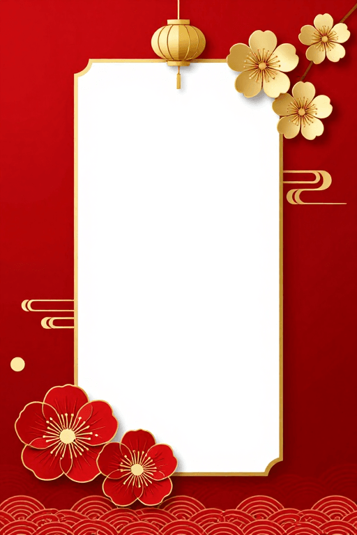 插画背景素材：红金中国风节庆背景插画