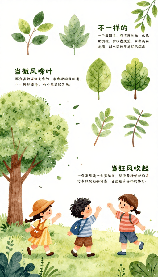 艺术创作素材：水彩森林：风的音乐家之歌