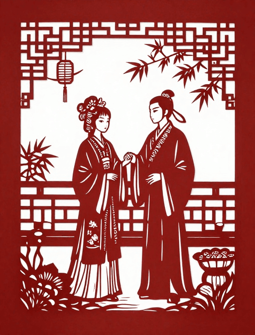 西厢记改编素材：西厢记剪纸光影：传统艺术的璀璨再现