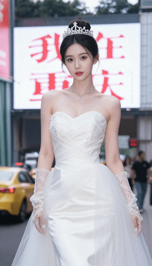 社交媒体宣传素材：重庆新娘写真：完美身材与奢华婚纱的时尚定格