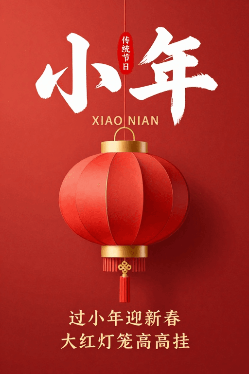 中国红素材：小年庆典：红韵金辉的节日氛围