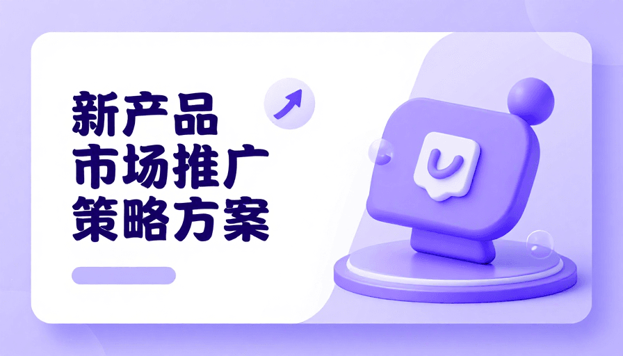 艺术字体设计素材：新产品推广：现代商务淡紫风PPT封面设计