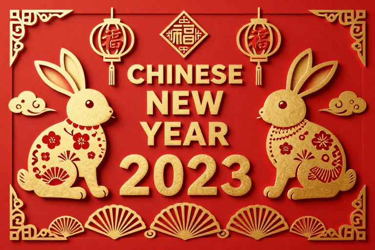 福字装饰素材：金红剪纸中国风新年艺术背景图