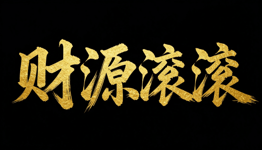 艺术字设计素材：金墨浓韵 财源滚滚书法艺术字