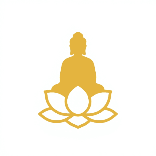 品牌标识素材：金色莲花与佛像的极简禅意矢量logo