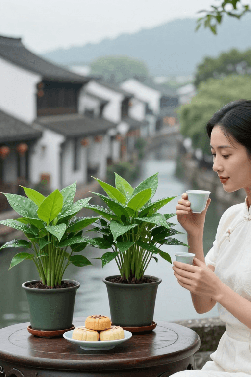 中式美学素材：江南茶韵：翠绿生机与中式雅韵的超高清治愈之作
