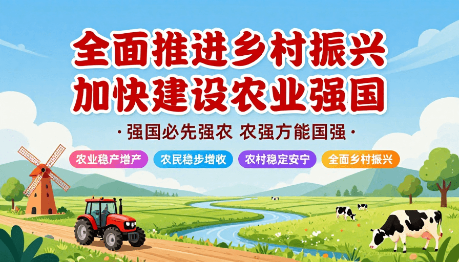 视觉海报素材：乡村振兴·农业强国：田园绘就未来