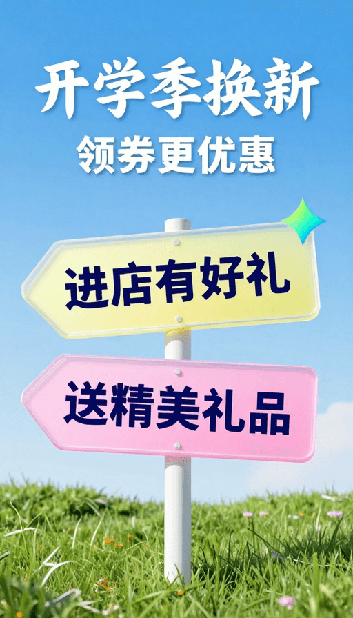 现代海报素材：开学季焕新：清新自然现代海报设计