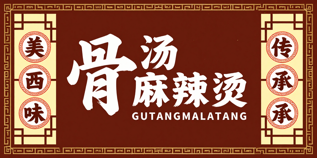 文化传承素材：国风典雅：骨汤麻辣烫美食海报