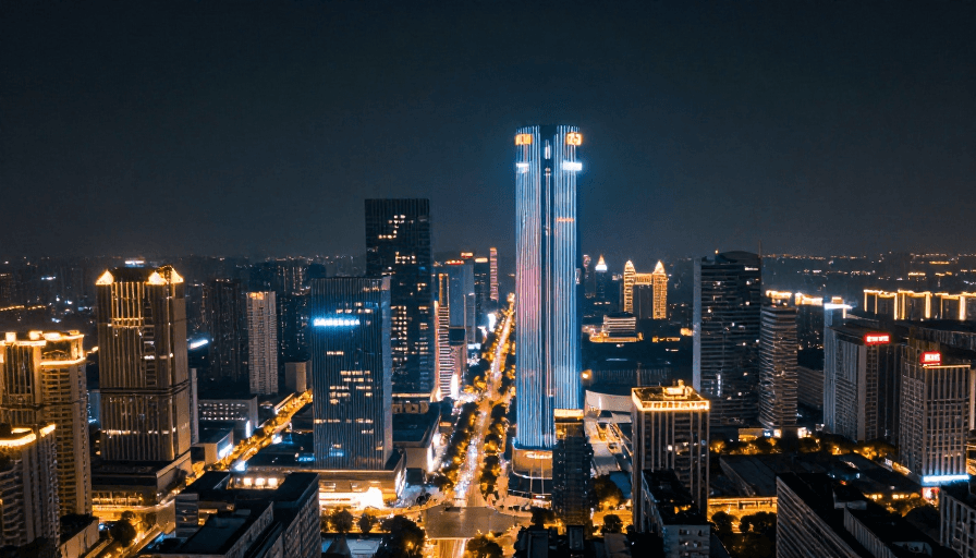 城市夜景素材：璀璨合肥：城市夜景光影盛宴