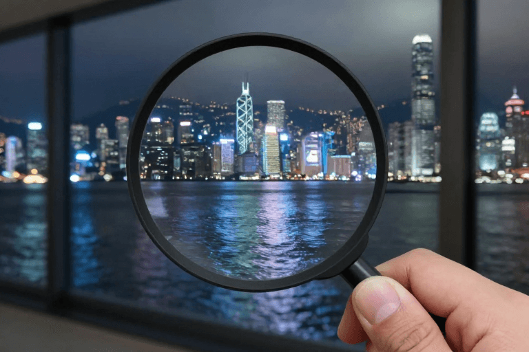 城市探索素材：镜中夜城：都市光影的冷调凝视