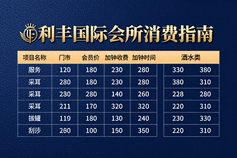 价格表素材：利丰国际会所尊贵消费指南