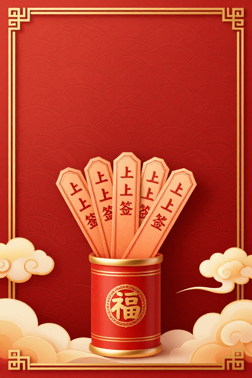 宣传配图素材：中国风吉祥签文背景图