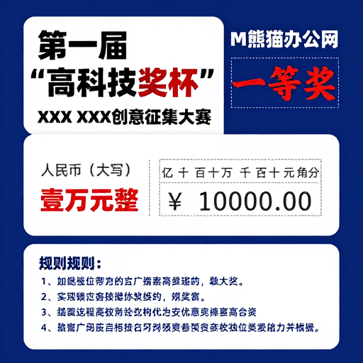 科技海报素材：首届高科技奖杯创意征集大赛宣传海报