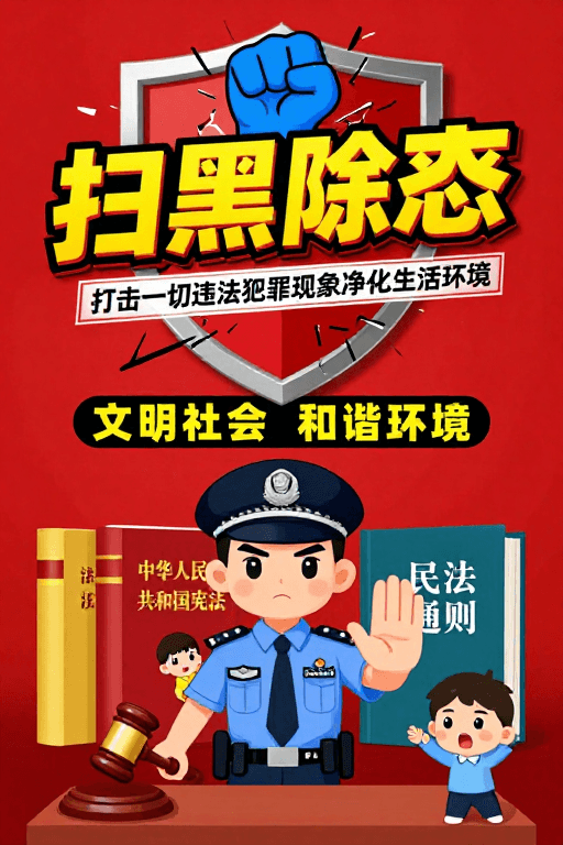 法治宣传素材：扫黑除恶 法治护航 守护文明和谐环境