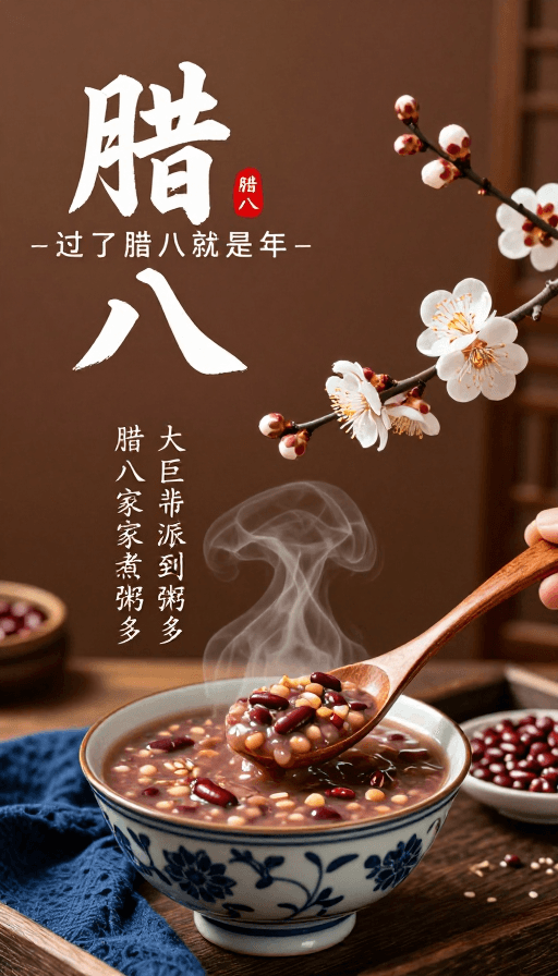 腊八节素材：冬日暖粥·腊八节传统节庆海报
